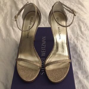 Stuart Weitzman Nudist Platinum Noir Size 8